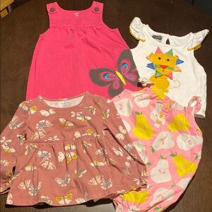 Bundle of 4 Girls Size 24M Dress,Shirt,Romper